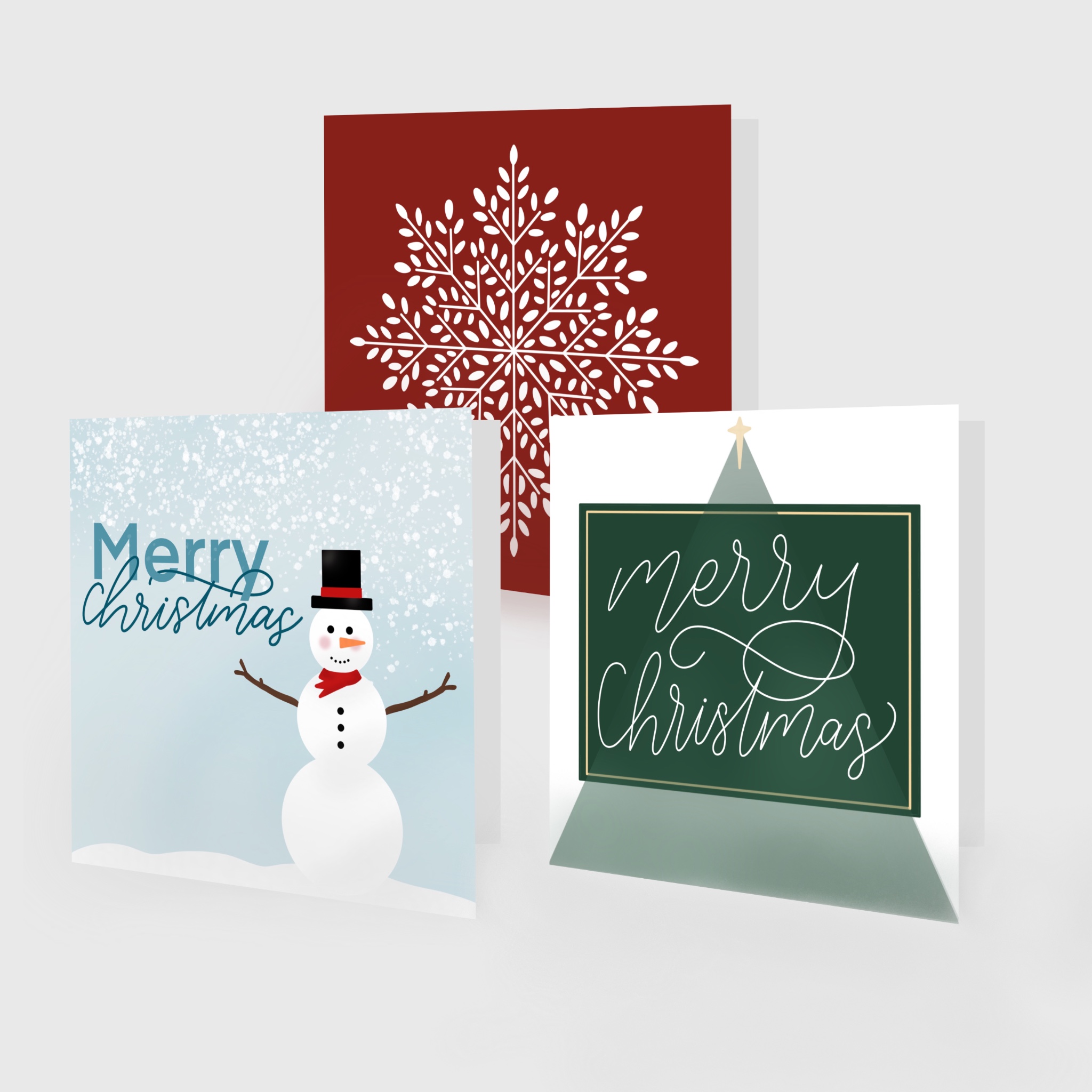 Three Christmas cards designed by Jennifer from Lettering for Jesus